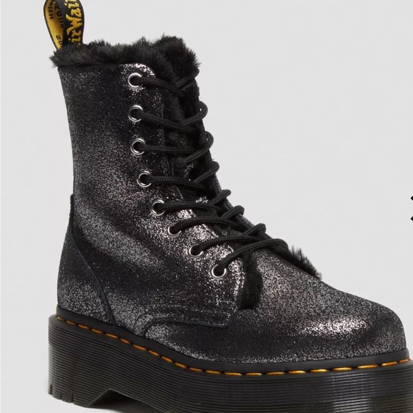 Dr. Marten JADON BOOT FAUX FUR-LINED METALLIC LEATHER PLATFORMS - Picture 8 of 8